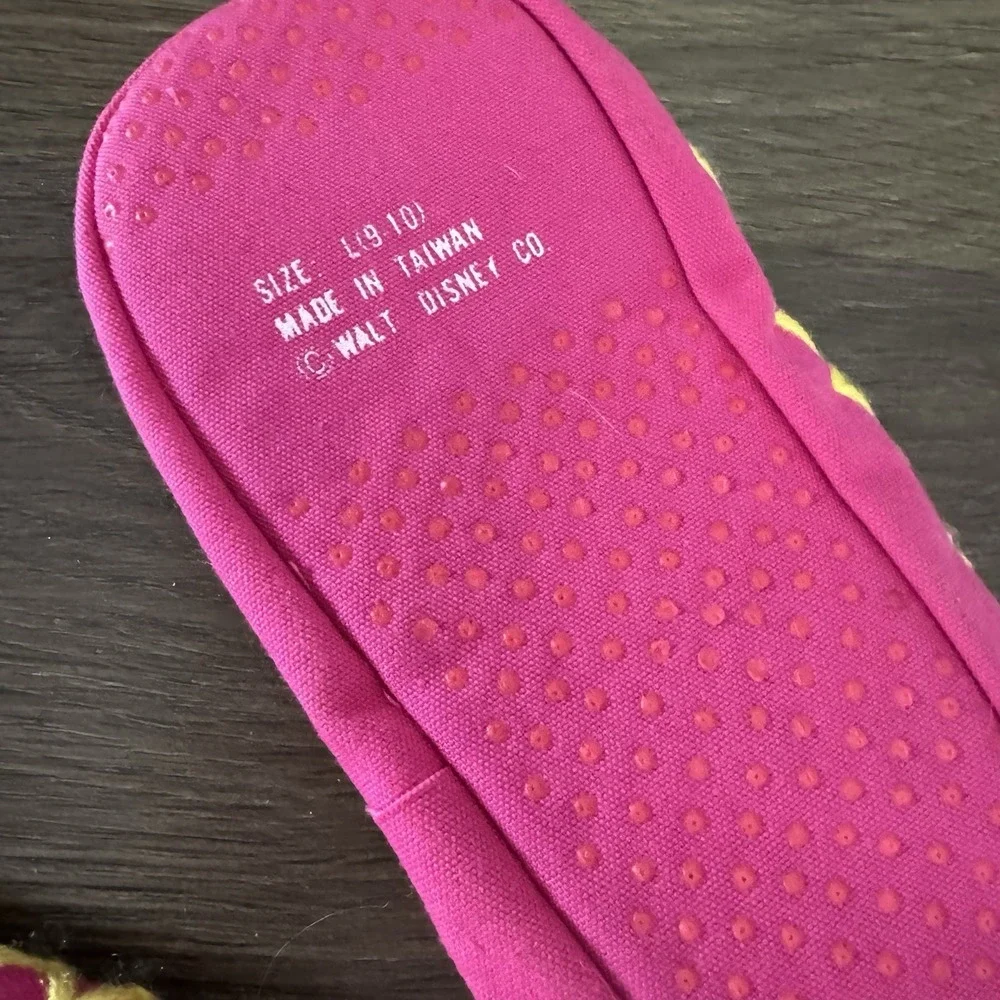 NEW Vintage Girl's Minnie Mouse Slipper‎ Socks Large 9 - 10 Neon 90s